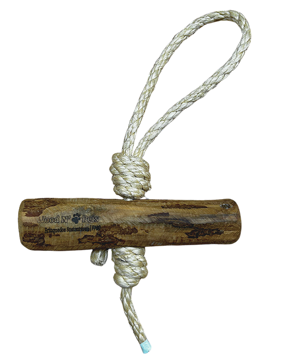 Brinquedo Natural – Corda de Sisal com Mordedores de Madeira para Cães | 3 Variações | Wood N’ Pets