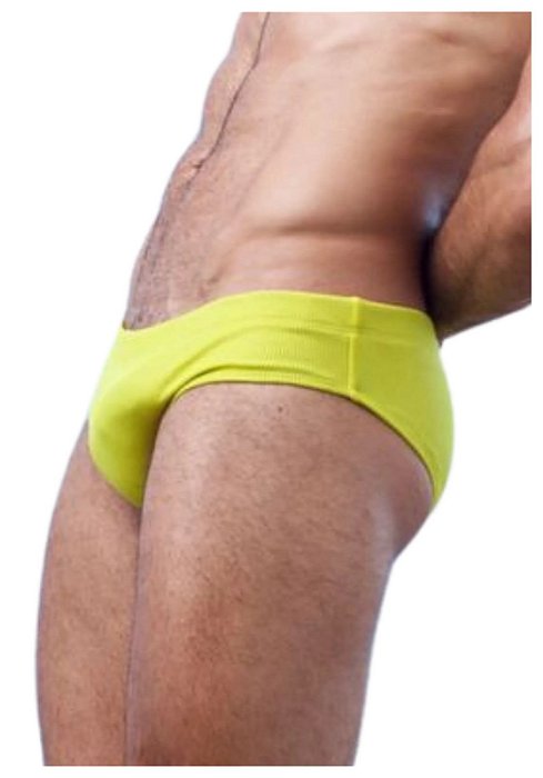 Sunga Slip Canelada Amarela Arraial