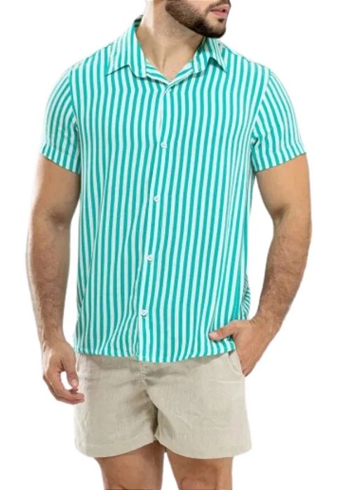 Camisa Viscolinho Estampada Cozumel