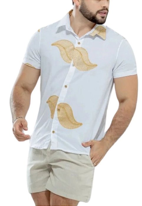 Camisa Viscolinho Bordada Broady