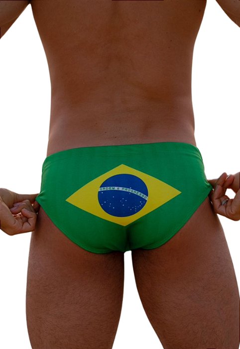 Sunga Slip Estampada Brasil