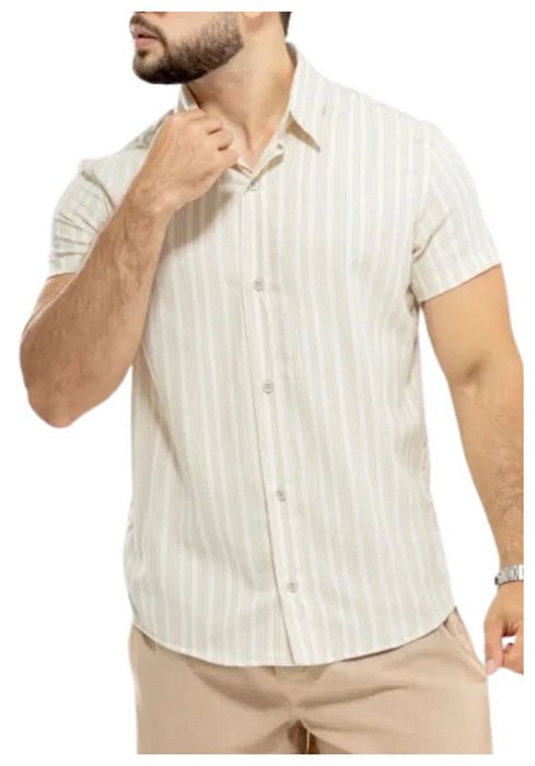 Camisa Seda Mista Listrada Areal