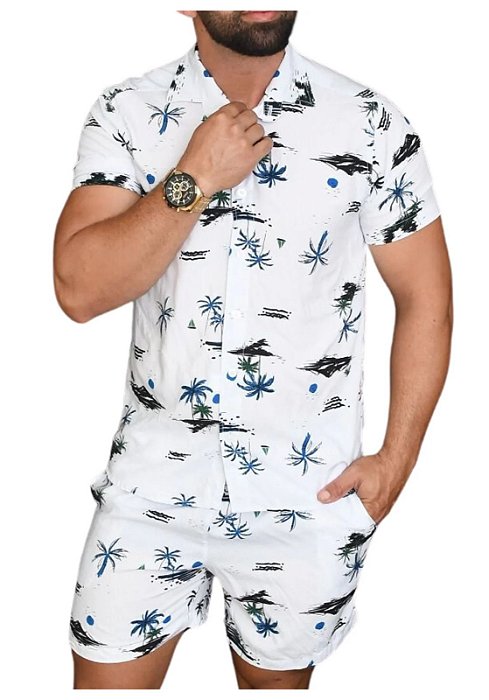 Conjunto Estampado Viscolinho Corais