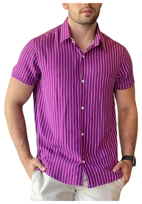Camisa Viscolinho Listrada Garoupa