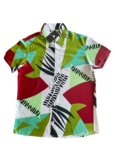 Camisa Viscolinho Estampada Vieiras