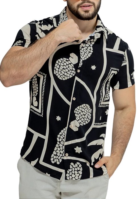 Camisa Viscolinho Estampada El Castillo