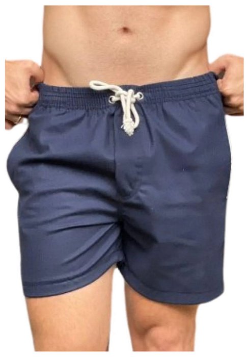 Short Liso Linho Misto Azul Castelhanos