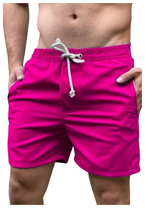 Short Liso Linho Misto Rosa Milagres
