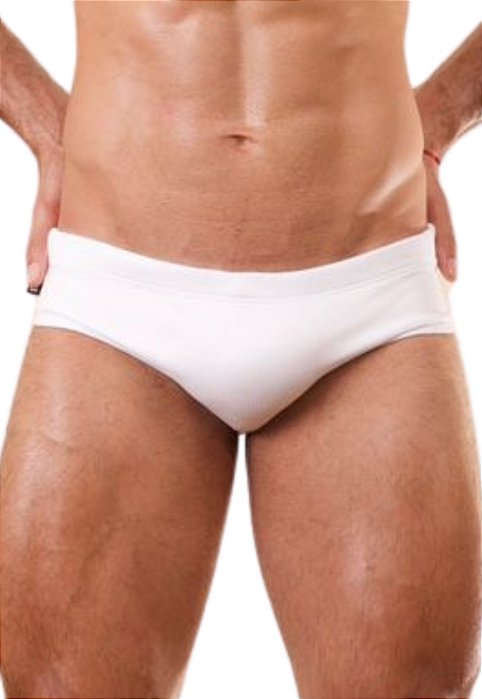 Sunga Slip Canelada Branca Lyman