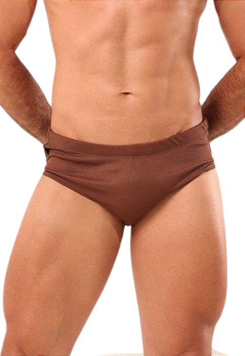 Sunga Slip Canelada Marrom Itacoatiara