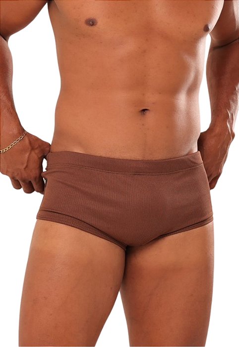 Sunga Slim Canelada Marrom Nazare