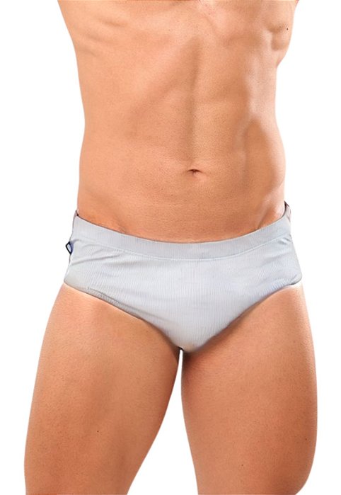 Sunga Slip Canelada Cinza Clara Pepe