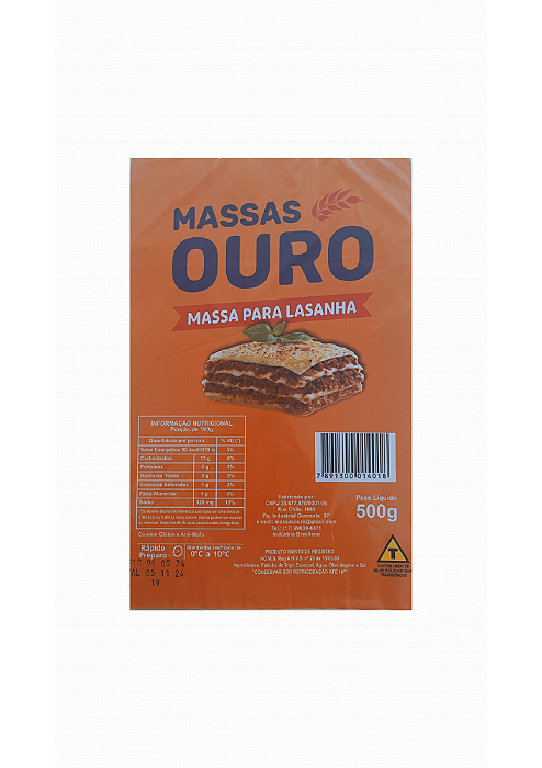 MASSA PARA LASANHA 500G