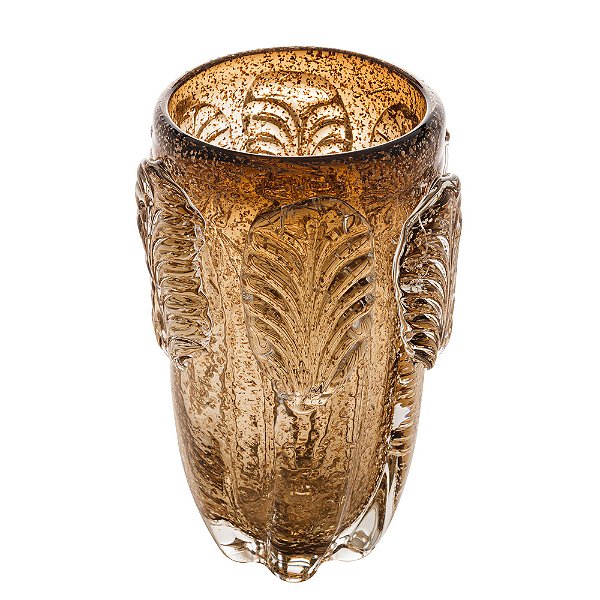 Vaso de Vidro Murano Marrom C/Brilho Lyor