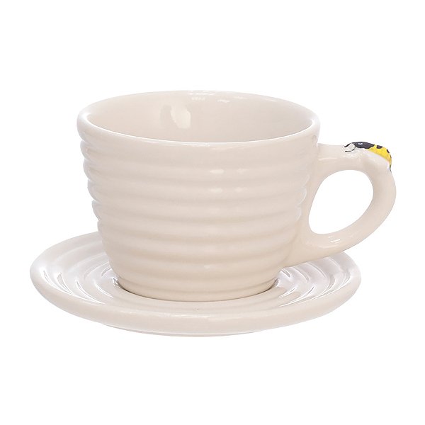 Conjunto Jogo De 2 Xícaras De Porcelana Bee Para Café
