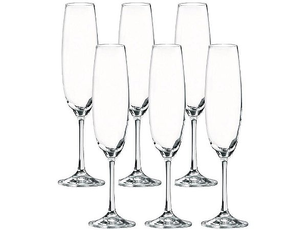 Jogo de Taças para Champanhe Cristal 6 Peças