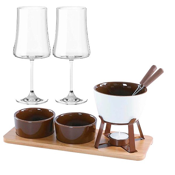 Aparelho de Fondue e Taças de Vinho