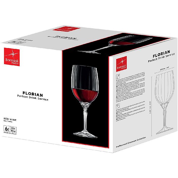 JOGO 6 TAÇAS VINHO BORMIOLI ROCCO FLORIAN