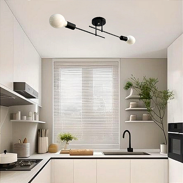 Arandela Plafon Thomas 2 Lampadas sala salão cozinha banheiro quarto