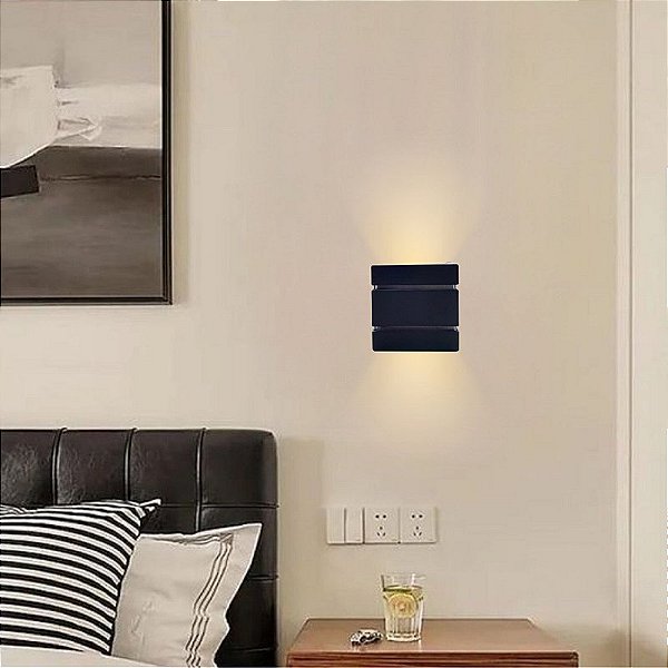 Arandela Slim 2 Focos 2 Frisos Luminária Externa e Interna parede muro