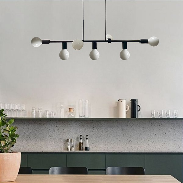 Luminária de teto Pendente Ciciliano 7 Lâmpadas 1,5m de cabo