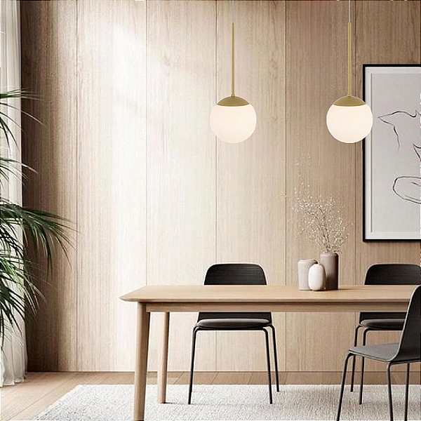 Luminária de Teto Pendente Globo D15 minimalista e moderno