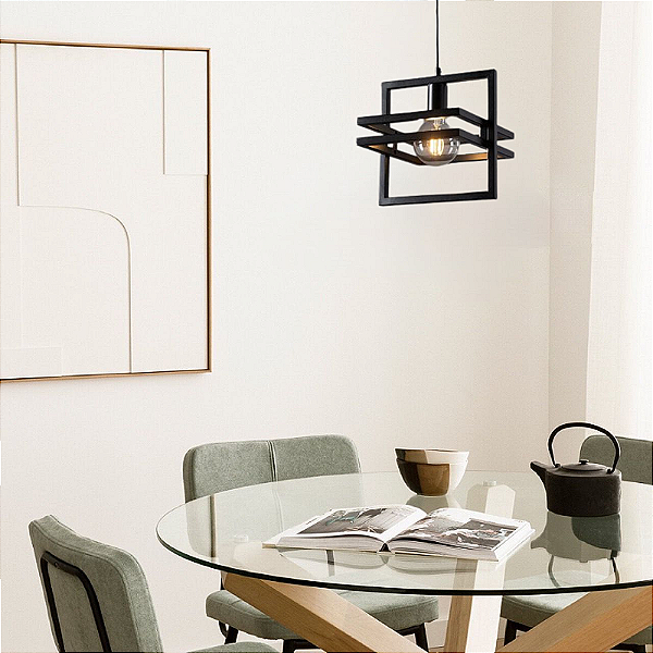 Luminária de teto Pendente Moldura 1 Lâmpada Moderno