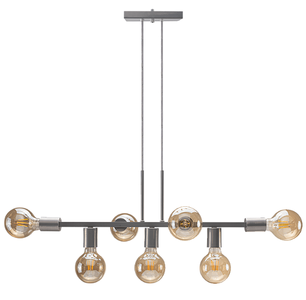 Luminária de teto Pendente Rubis 7 Lâmpadas + 7 Lâmpadas G95 Filamento