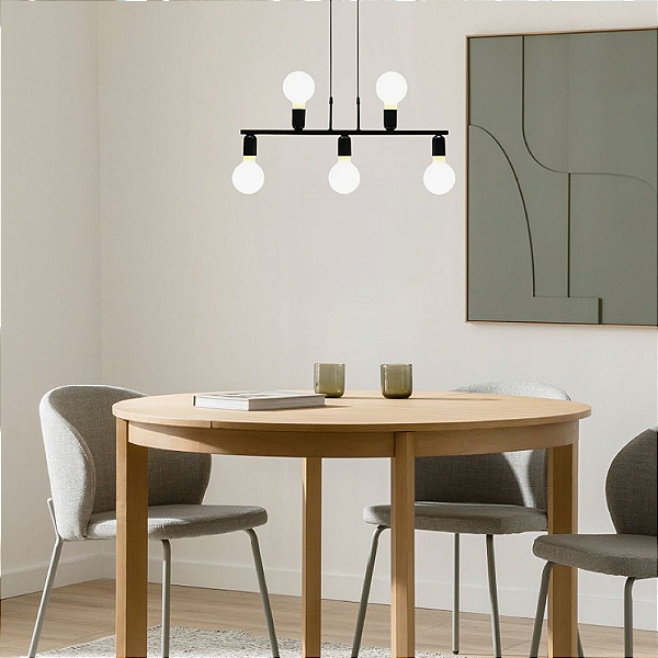 Luminária de teto Pendente Tugson 5 Lâmpadas industrial moderno