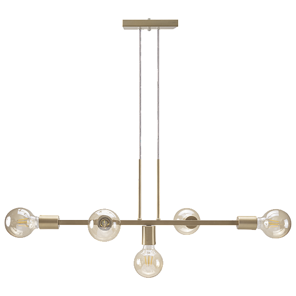 Luminária de teto Pendente Tazza 5 Lâmpadas + 5 Lâmpadas G95 Filamento
