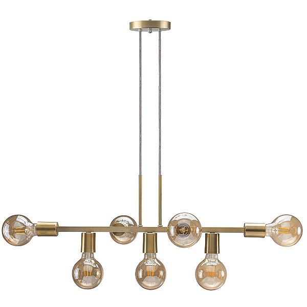 Luminária de teto Pendente Rubis 7 Lâmpadas 4,5M de cabo - DOURADO VERNIZ