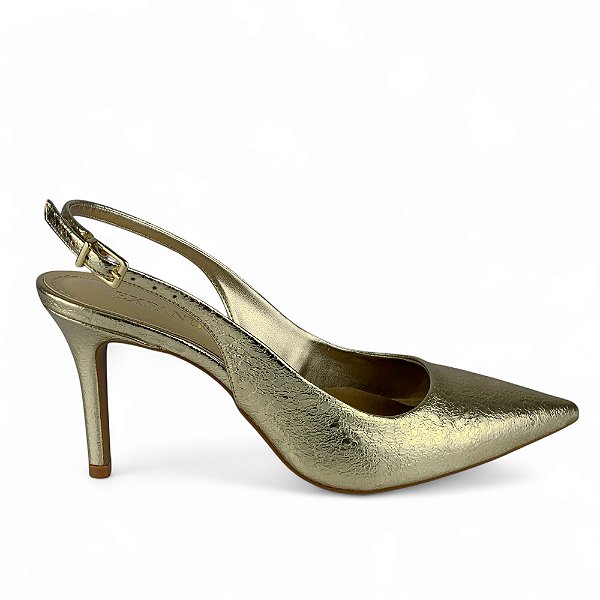 Scarpin Ouro Light Metalizado Slingback