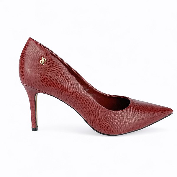 Scarpin Marsala Verniz Salto Fino