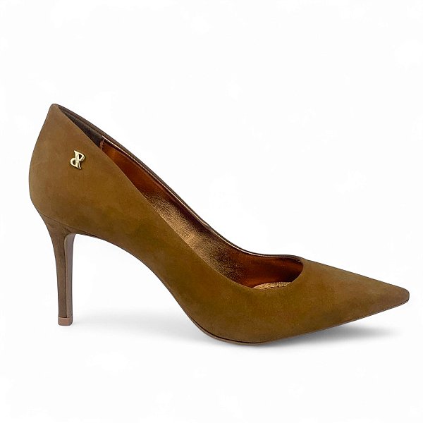 Scarpin Capuccino Nobuck Salto Fino