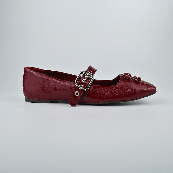 Sapatilha Marsala Verniz com Fivela