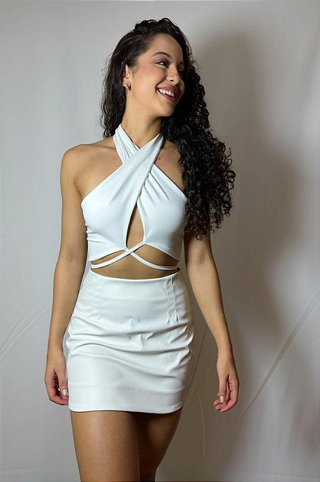 Saia Couro Eco Branco