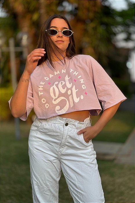 Tee Cropped Get IT Lilas
