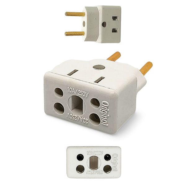 Adaptador Bob Esponja Benjamin 10A 20A Plug Pino Grosso 250v