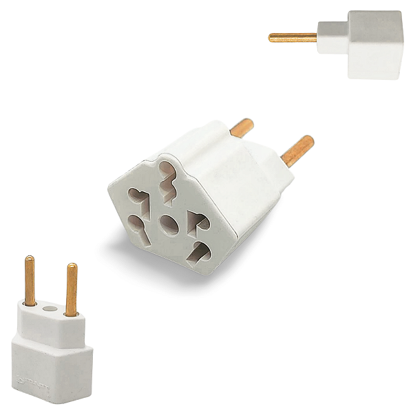 Adaptador de Tomada Universal Internacional Tipo Europeu Bivolt 10A 20A - Compatível com Europa e USA - CompleteStore®
