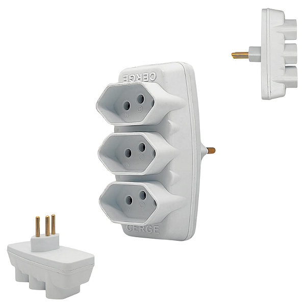 Adaptador De Tomada Universal Benjamim Tipo N Estilo Extensão Com 3 Entradas Multiplicador de Tomadas 10A Até 250v - Biv