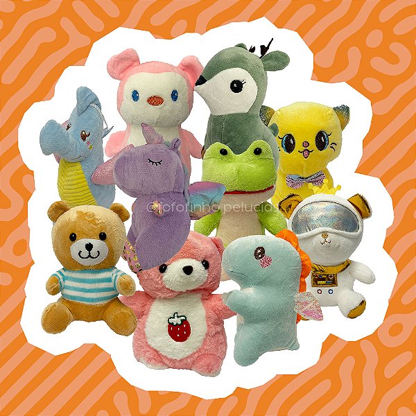 Kit 10 Bichinhos de Pelúcia Variados, toque macio, presente, máquina de bichinhos