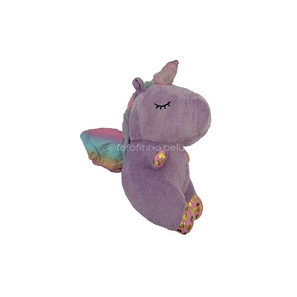 Unicórnio de Pelúcia 17cm Roxo Lavanda, toque macio, presente, máquina de bichinhos, ursinho de pelúcia
