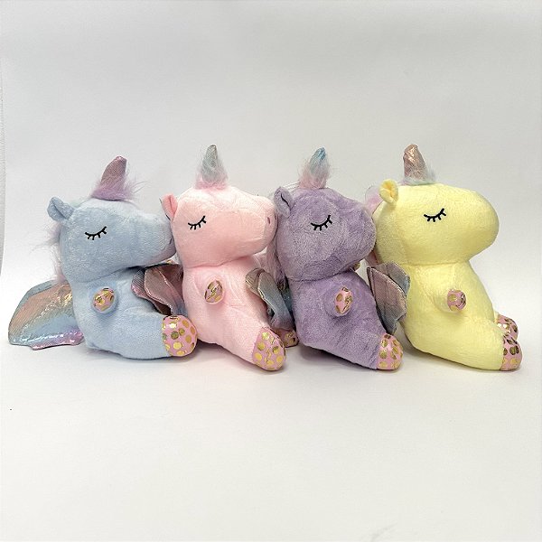 Kit 4 Unicórnio de Pelúcia, toque macio, máquina de bichinhos