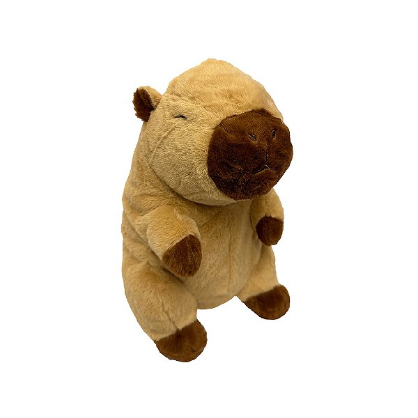 Capivara de Pelúcia Bege, 30cm toque macio, presente, ursinho de pelúcia