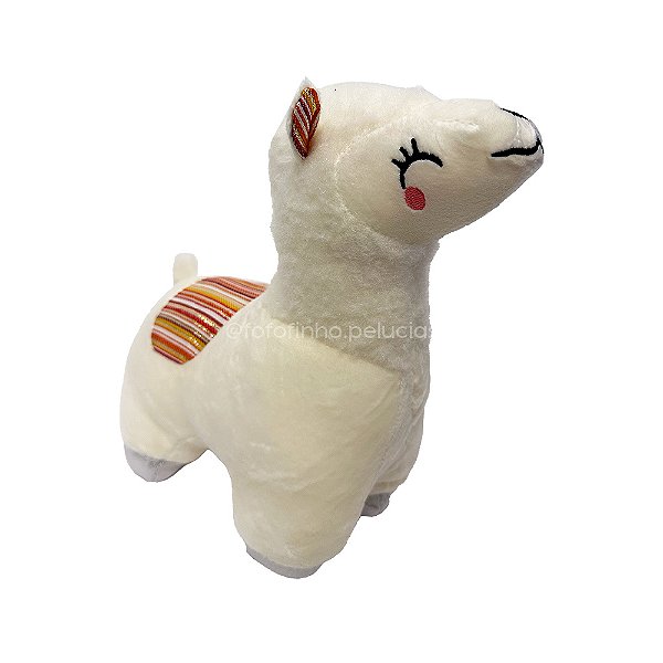 Lhama de Pelúcia com Pés Cintilantes Branco, toque macio, presente, máquina de bichinhos, ursinho de pelúcia