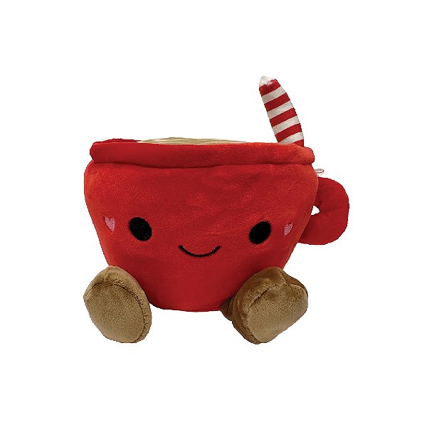 Pelúcia Fofa Divertida Comida Capuccino Coração, toque macio, presente, ursinho de pelúcia