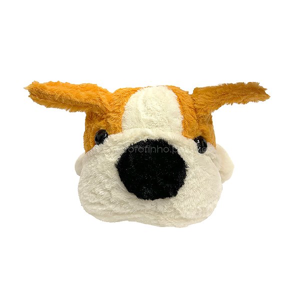 Cachorro de Pelúcia Deitado Peludinho Caramelo