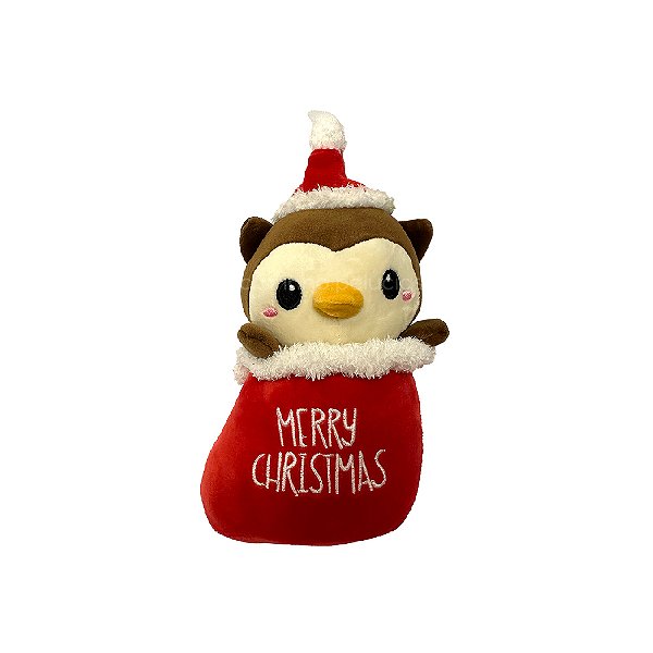 Bichinho de Pelúcia na Meia de Natal, decoração de natal, pelúcia fofa