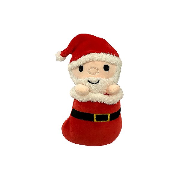 Papai Noel na Meia de Natal, decoração de natal, pelúcia fofa