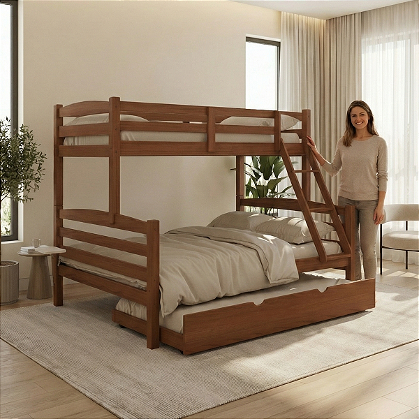 Treliche Casal + Solteiro com cama auxiliar Solteiro